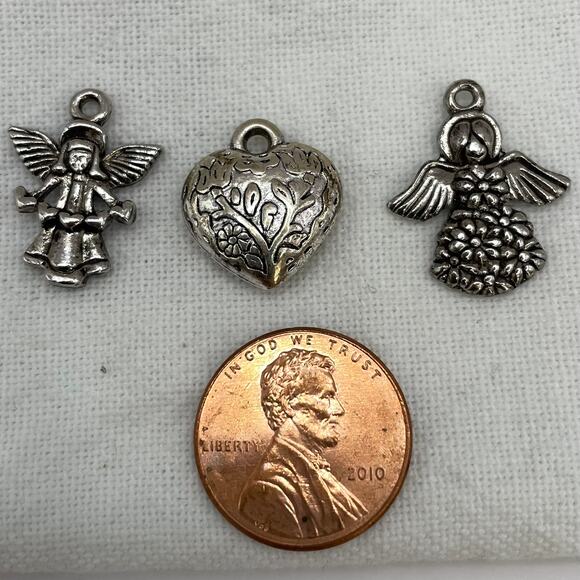 Angel and Heart Charms Jewelry Maker Bracelet Necklace Crafting - Picture 1 of 5